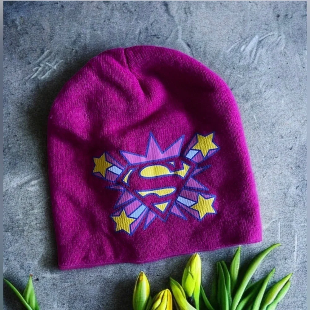 Súper Girl Pink Beanie (Pre-Owned) winter Hat